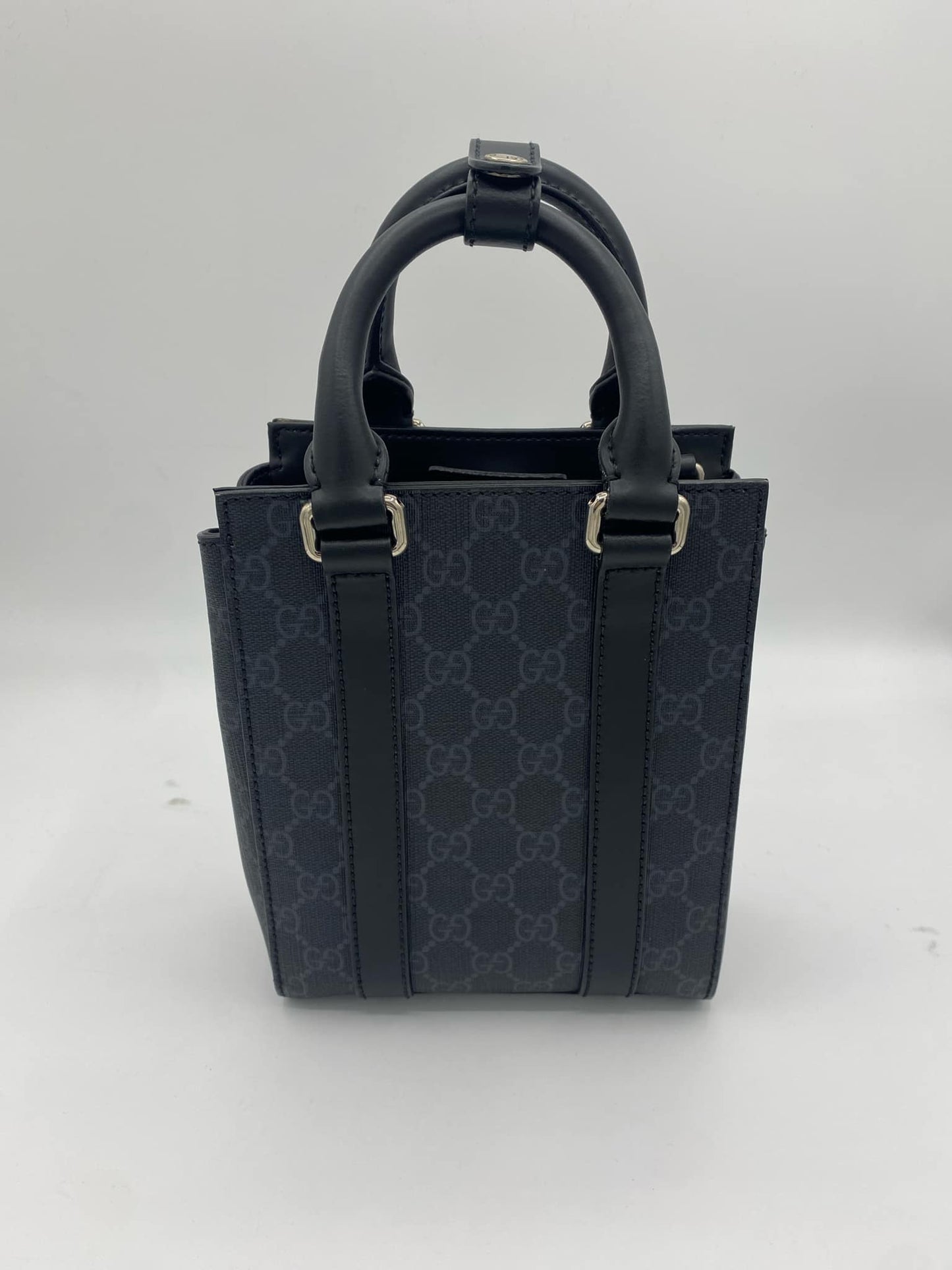 GUCCI BLACK GG SUPREME CANVAS TOTE BAG 'MINI'