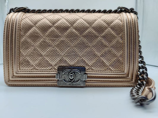 CHANEL BOY Medium Handbag CHAMPAGNE