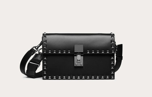 VALENTINO ROCKSTUD CALFSKIN LEATHER MINI CROSSBODY BAG