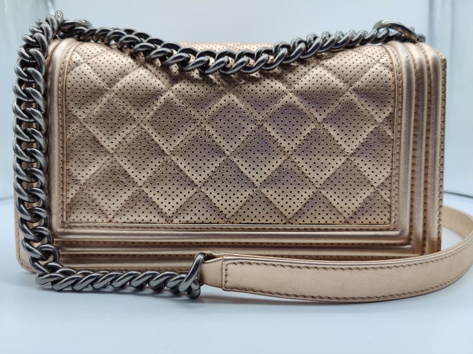 CHANEL BOY Medium Handbag CHAMPAGNE