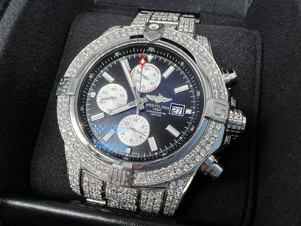 BREITLING SUPER AVENGER II/2 A13371 AUTOMATIC MENS DIAMOND WATCH