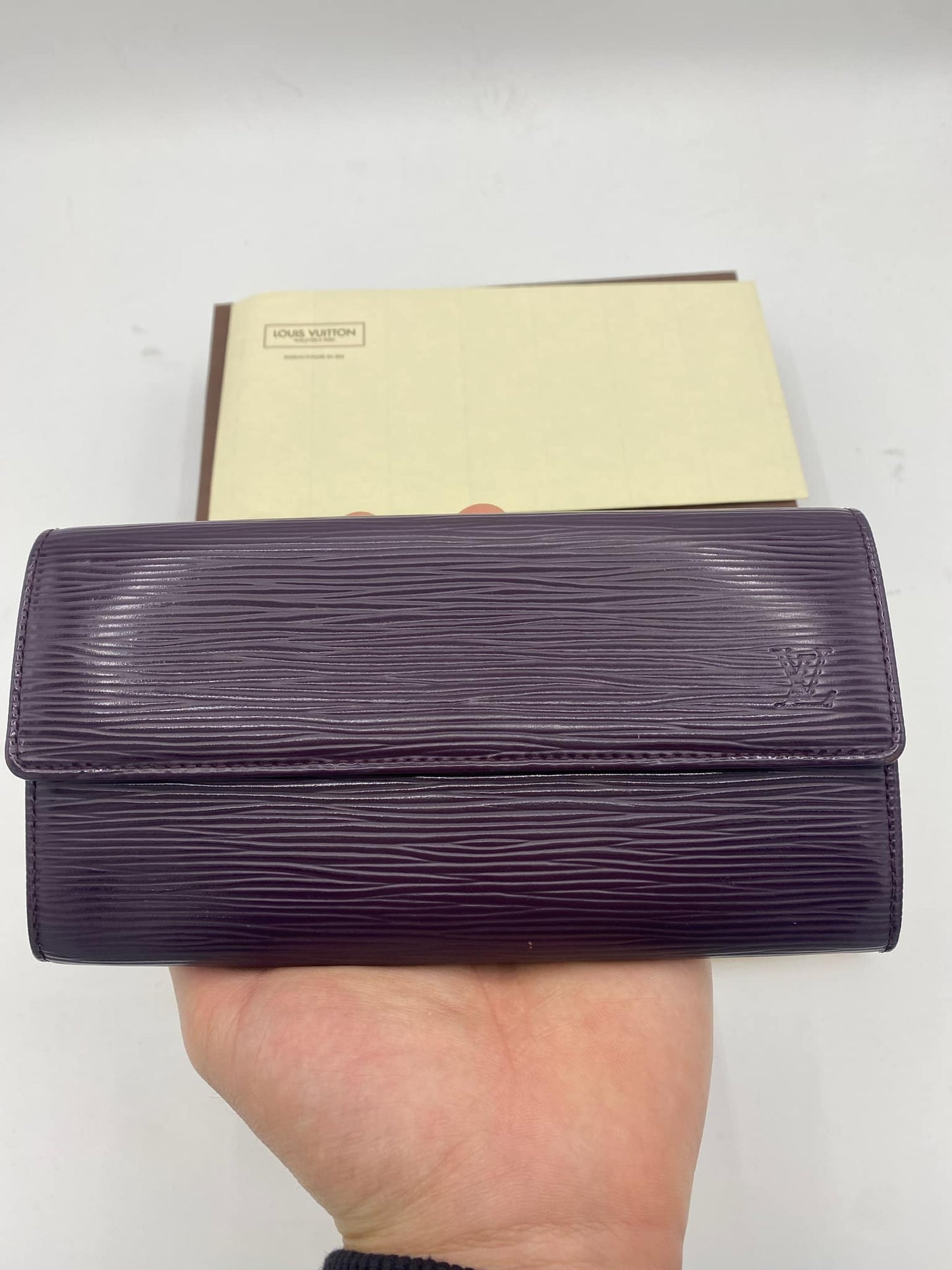 LOUIS VUITTON "PURPLE EPI LEATHER SARAH LEATHER WALLET"