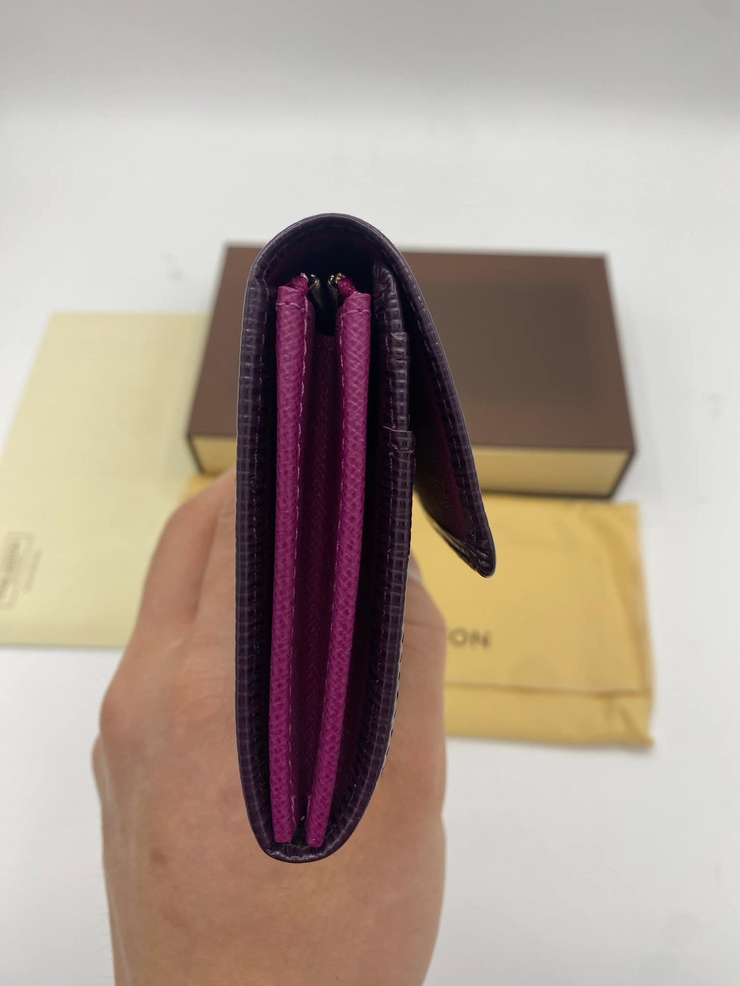 LOUIS VUITTON "PURPLE EPI LEATHER SARAH LEATHER WALLET"