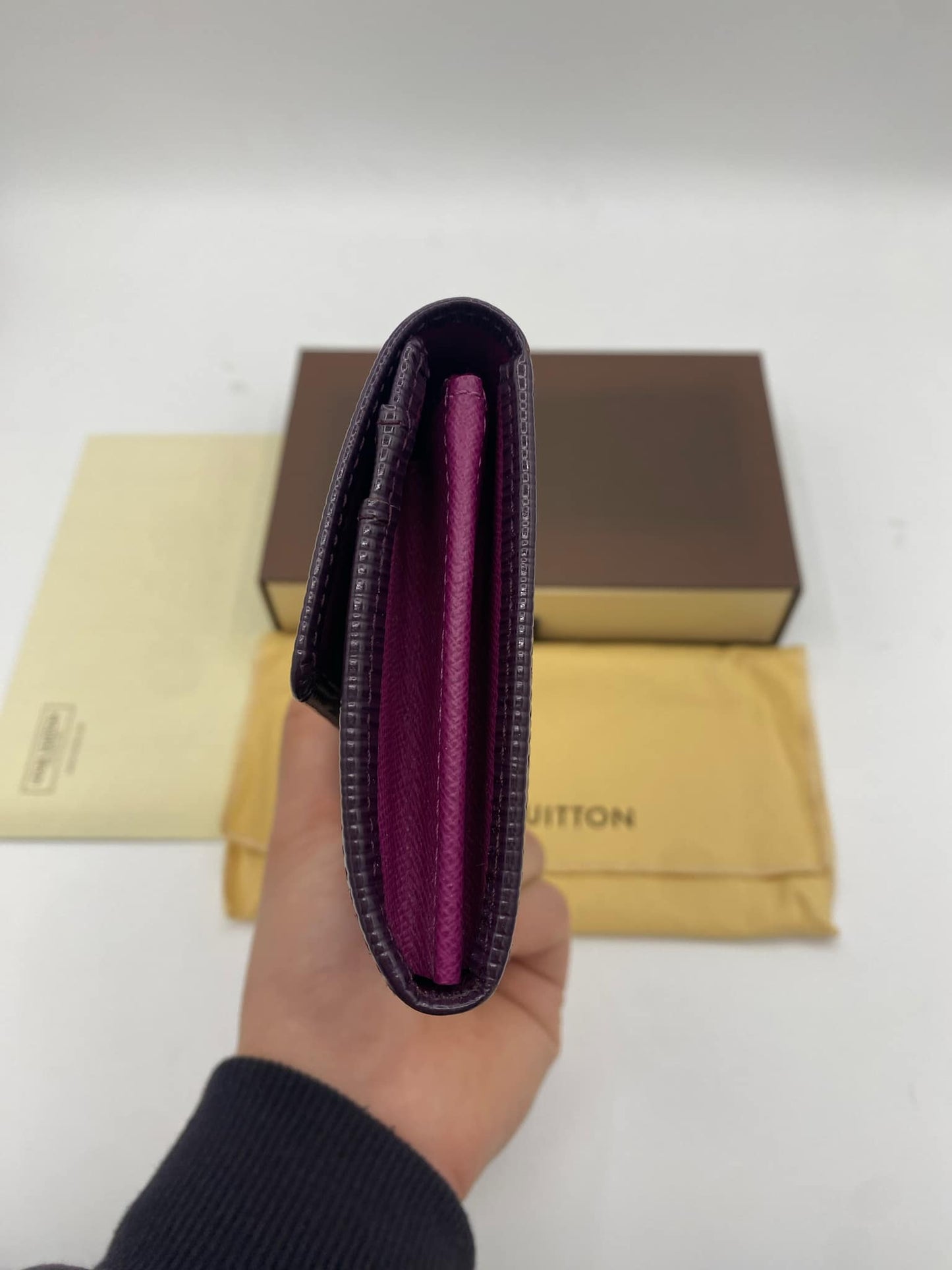 LOUIS VUITTON "PURPLE EPI LEATHER SARAH LEATHER WALLET"